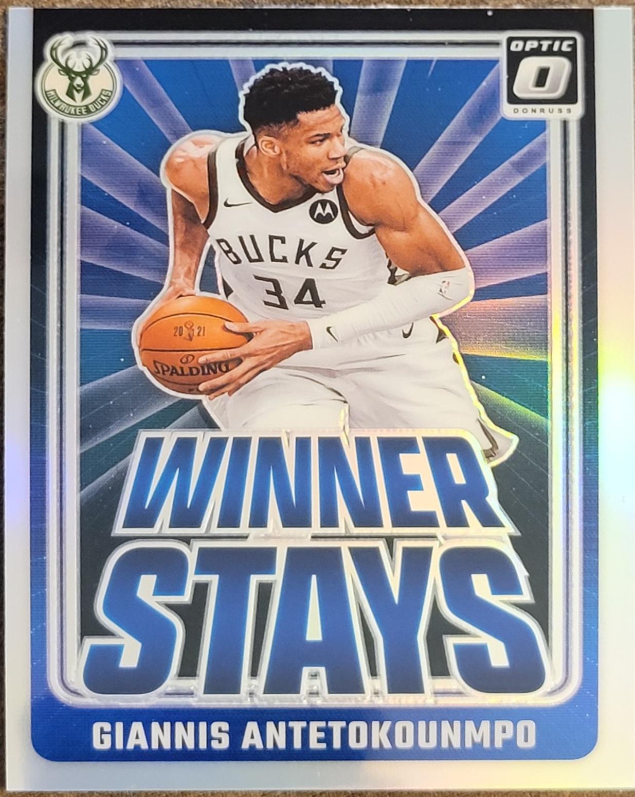 2024 Panini Donruss Optic Winner Stays Giannis Antetokounmpo [Holo] #4 card