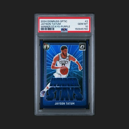 2024 Panini Donruss Optic Winner Stays Jayson Tatum [Purple] #2 card