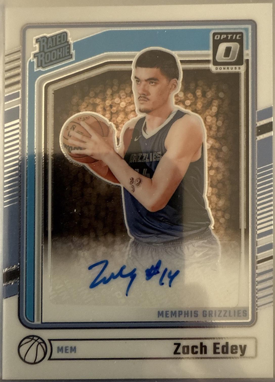 2024 Panini Donruss Optic Zach Edey [Rated Rookie Signature Premium Box] #319 card