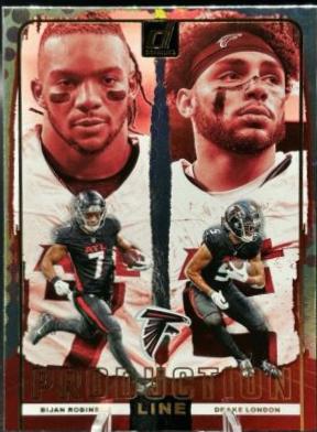 2024 Panini Donruss Production Line Bijan Robinson / Drake London #16 card