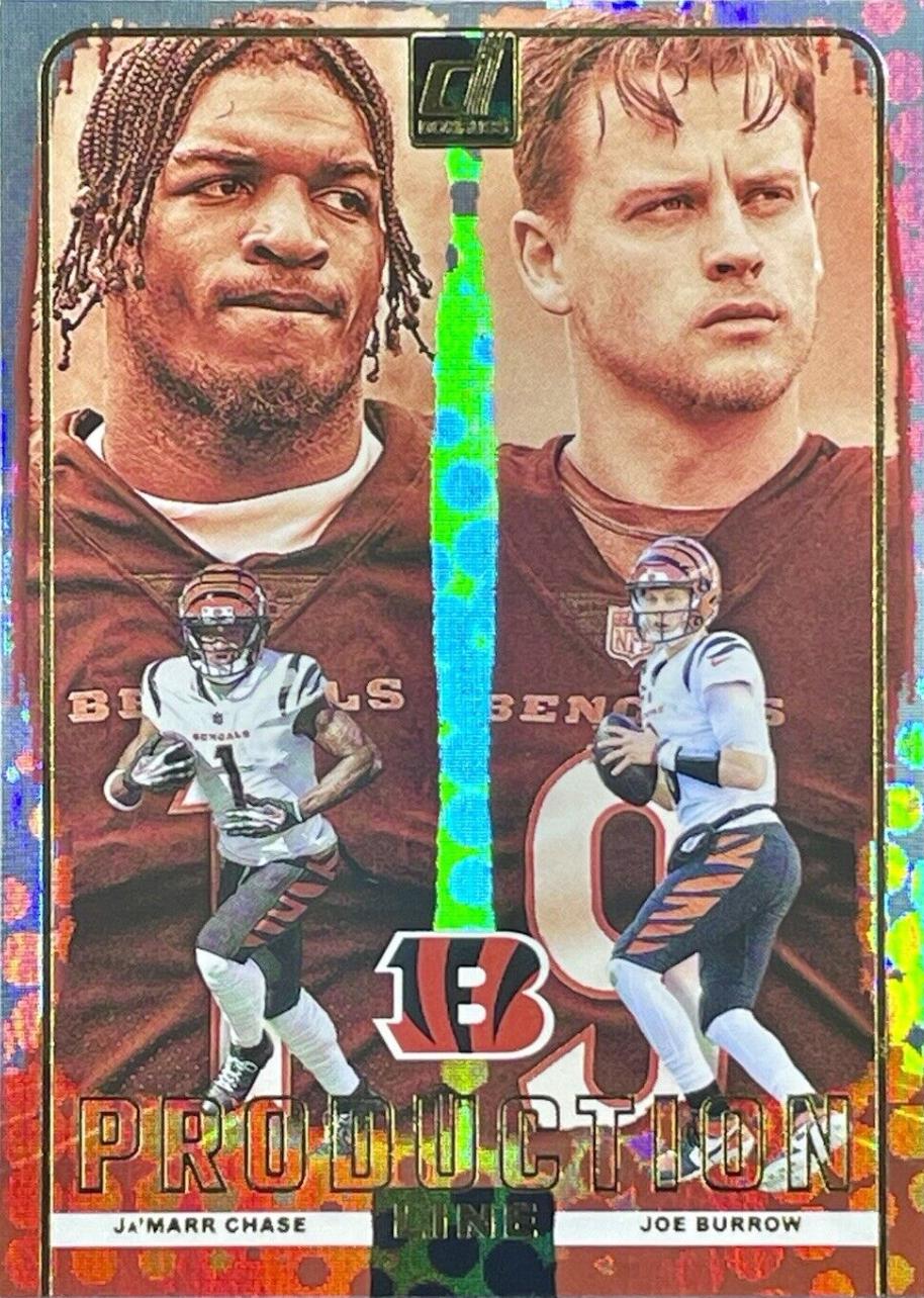 2024 Panini Donruss Production Line Ja'Marr Chase / Joe Burrow #13 card