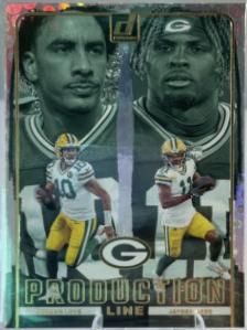 2024 Panini Donruss Production Line Jayden Reed / Jordan Love #12 card