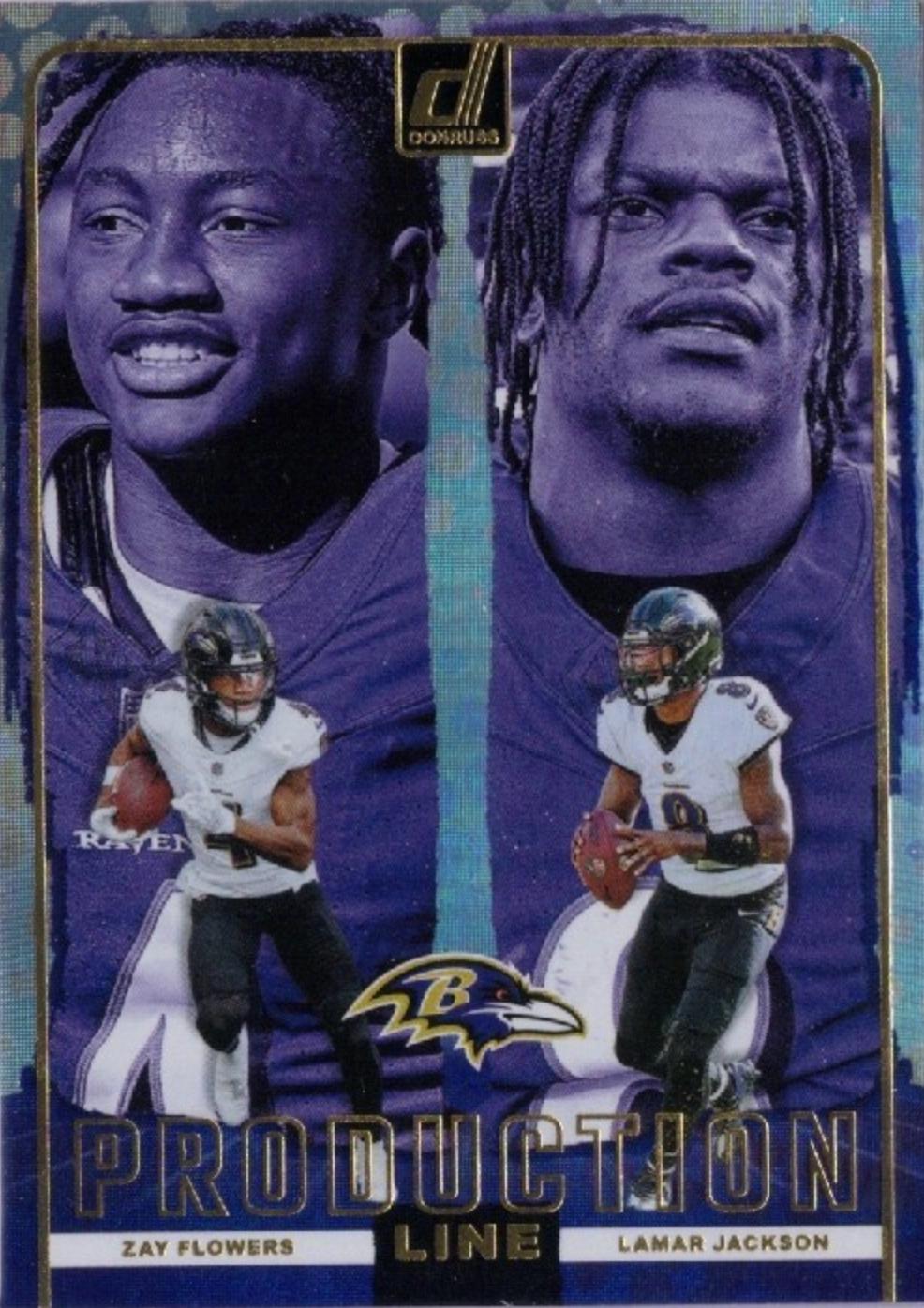 2024 Panini Donruss Production Line Lamar Jackson / Zay Flowers #9 card