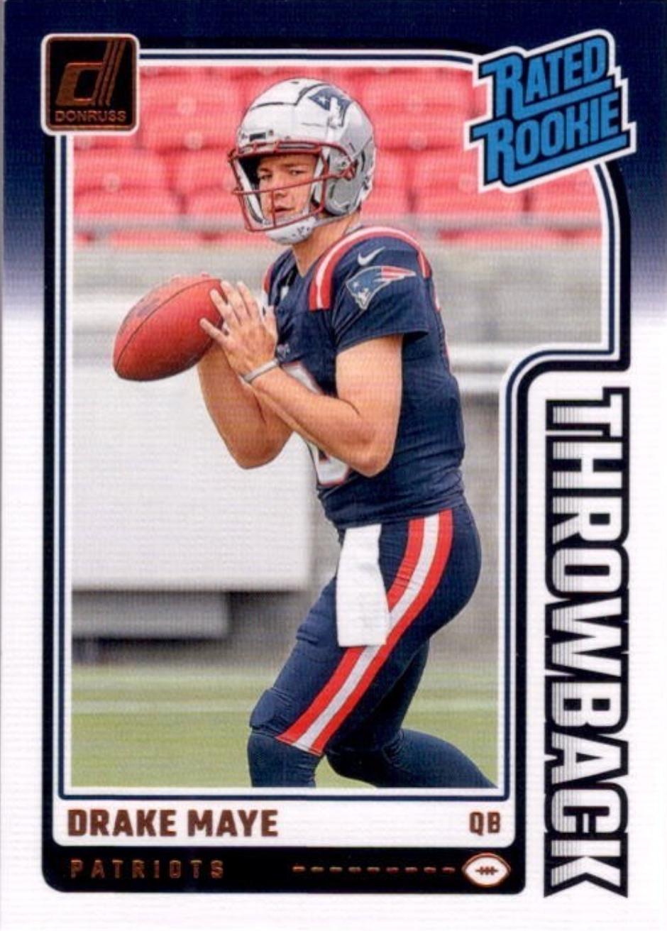 2024 Panini Donruss Rated Rookie Throwback Drake Maye #49 card