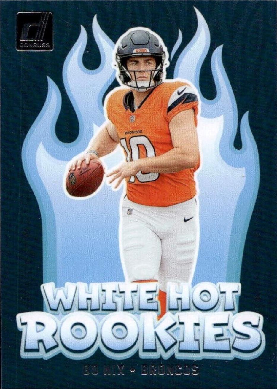 2024 Panini Donruss White Hot Rookies Bo Nix #9 card