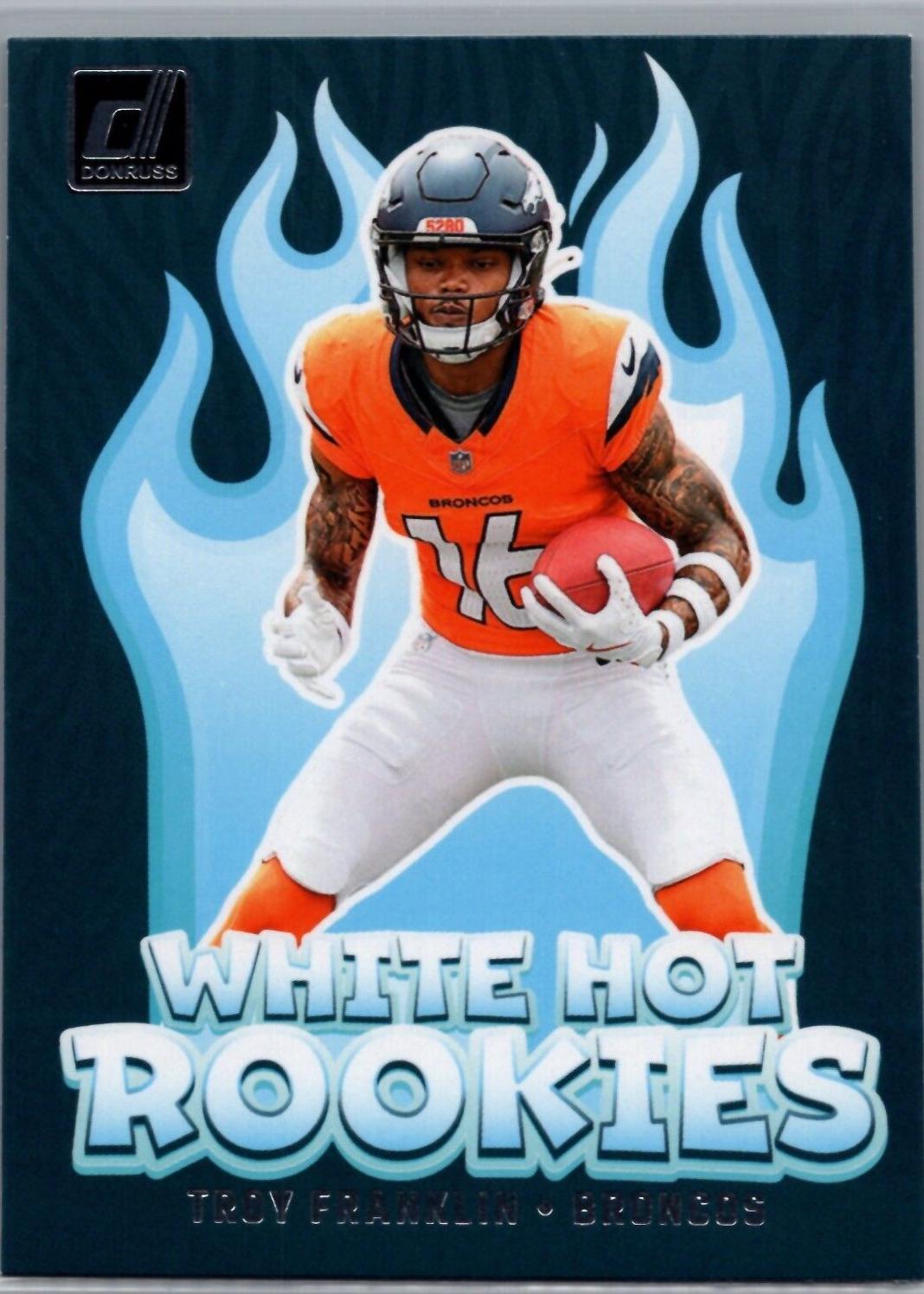 2024 Panini Donruss White Hot Rookies Troy Franklin #WH7 card