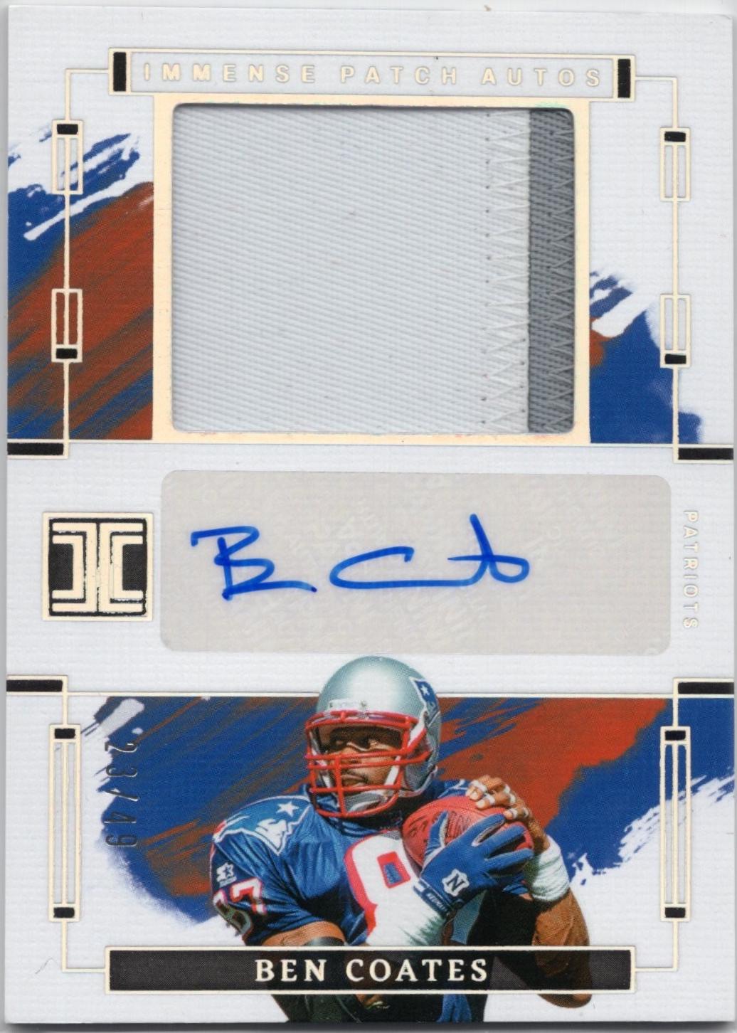 2024 Panini Impeccable Immense Patch Auto Ben Coates #4 card