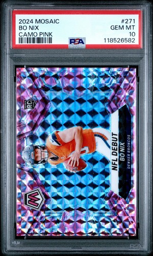 2024 Panini Mosaic Bo Nix [Camo Pink] #271 card