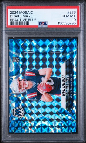 2024 Panini Mosaic Drake Maye [Blue Reactive] #273 card