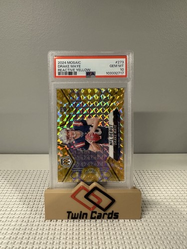 2024 Panini Mosaic Drake Maye [Yellow Reactive] #273 card