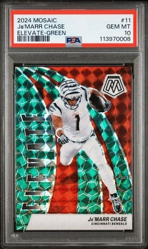2024 Panini Mosaic Elevate Ja'Marr Chase [Green] #11 card