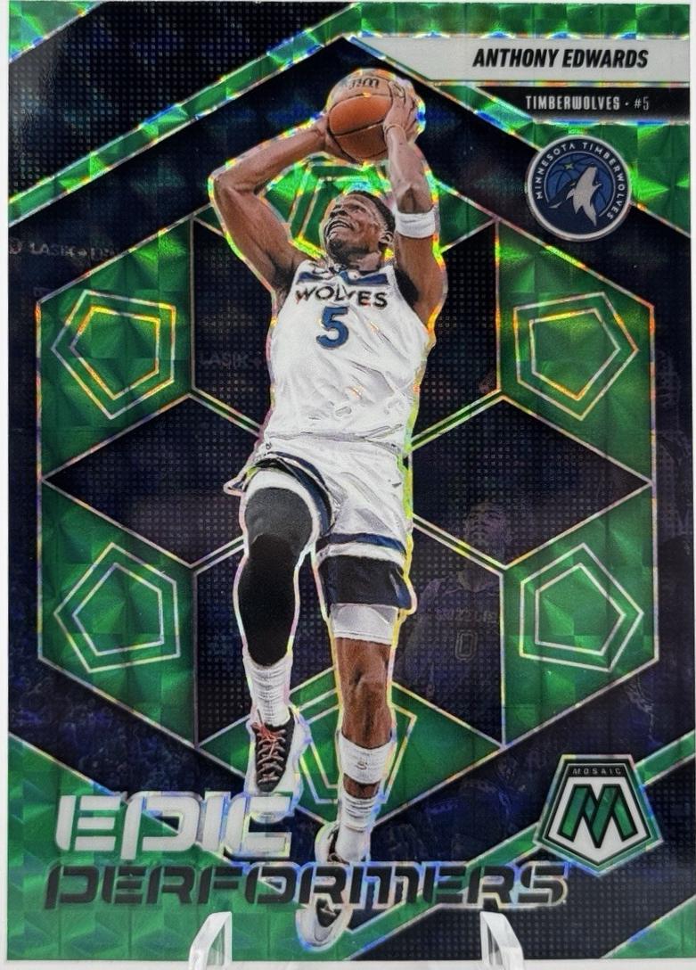 2024 Panini Mosaic Epic Performers Anthony Edwards [Green] #9 card
