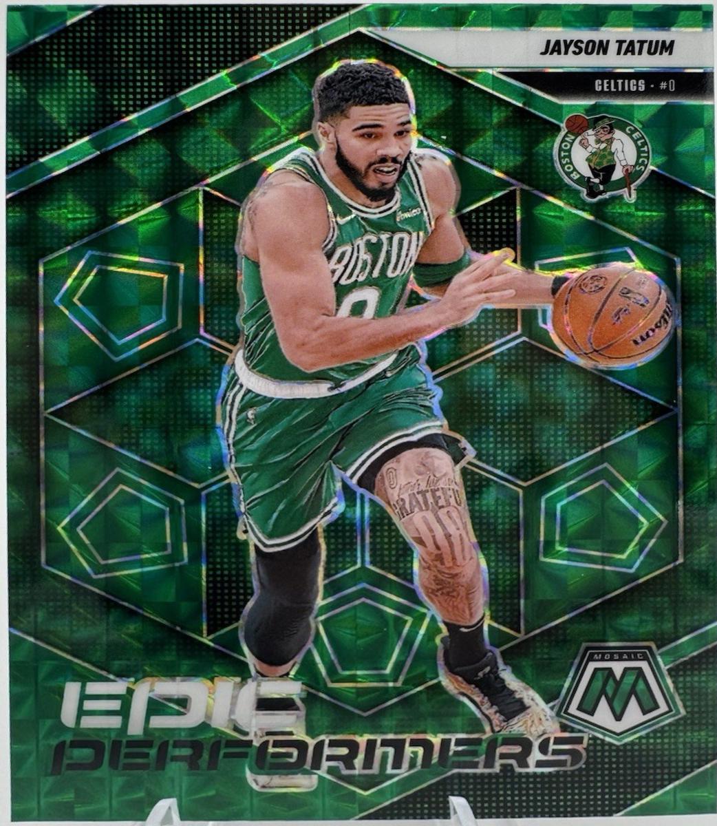 2024 Panini Mosaic Epic Performers Jayson Tatum [Green] #4 card