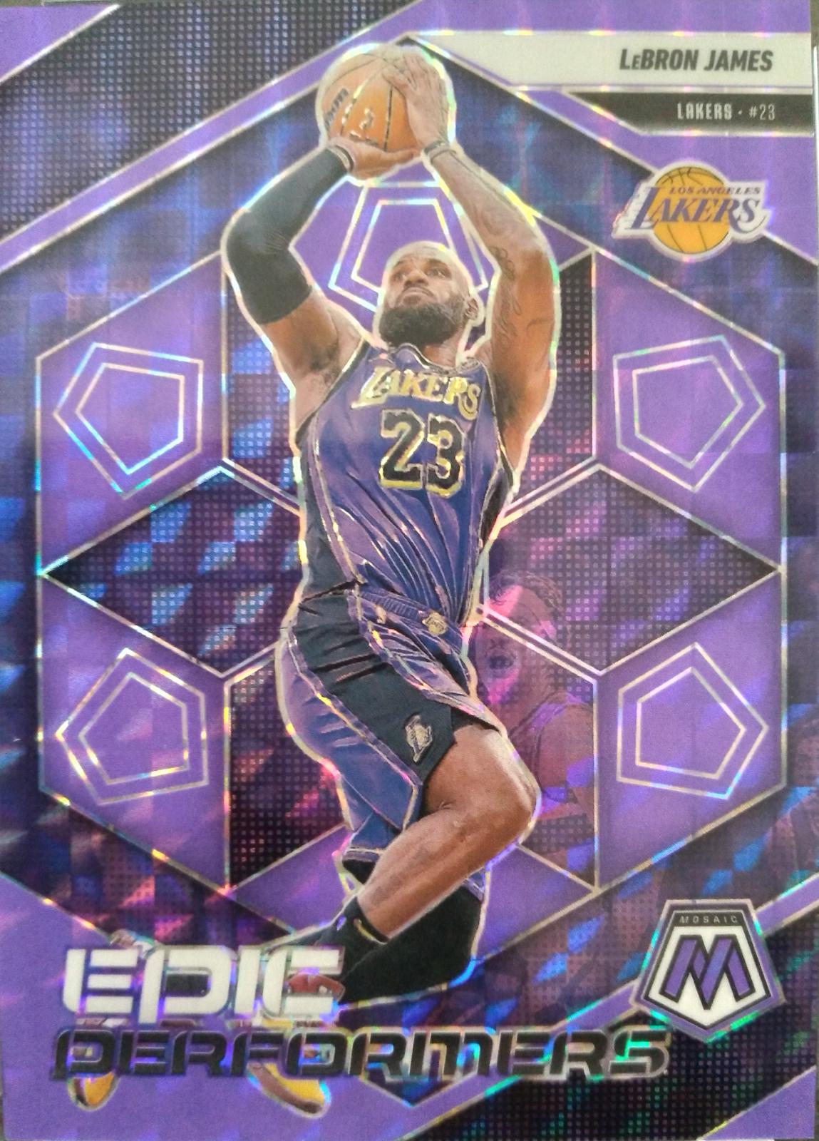 2024 Panini Mosaic Epic Performers LeBron James [Purple Fluorescent] #2 card