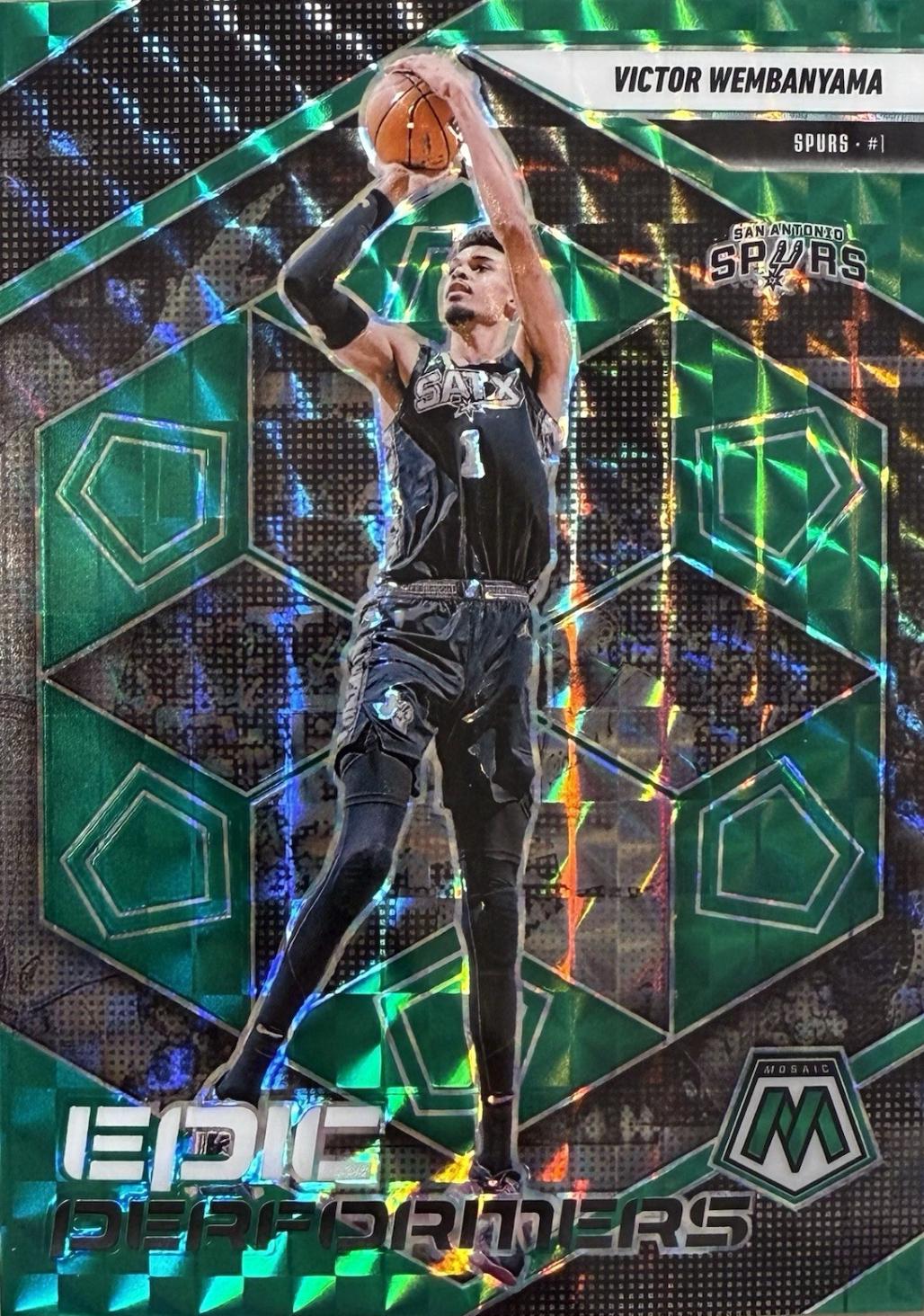 2024 Panini Mosaic Epic Performers Victor Wembanyama [Green] #1 card