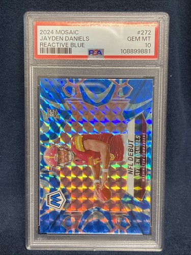 2024 Panini Mosaic Jayden Daniels [Blue Reactive] #272 card
