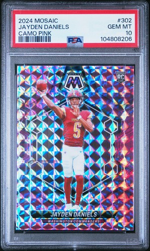 2024 Panini Mosaic Jayden Daniels [Camo Pink] #302 card