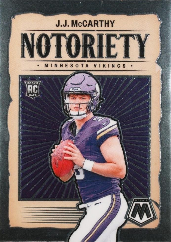 2024 Panini Mosaic Notoriety J.J. McCarthy #21 card