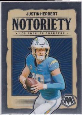 2024 Panini Mosaic Notoriety Justin Herbert #14 card