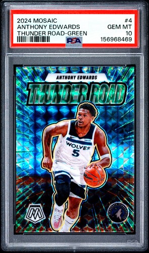 2024 Panini Mosaic Thunder Road Anthony Edwards [Green] #4 card