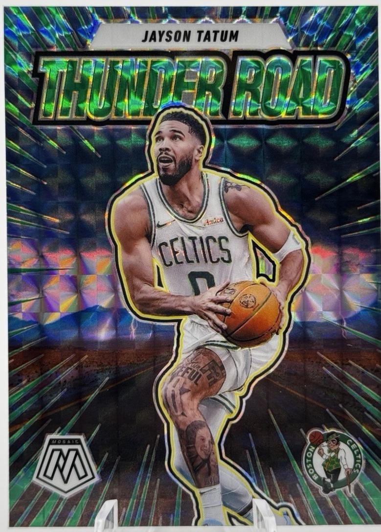 2024 Panini Mosaic Thunder Road Jayson Tatum [Green] #6 card
