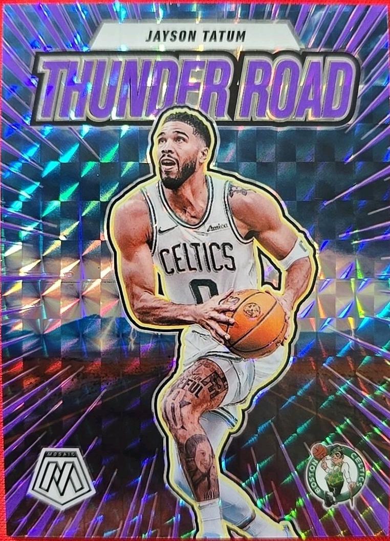 2024 Panini Mosaic Thunder Road Jayson Tatum [Purple Fluorescent] #6 card