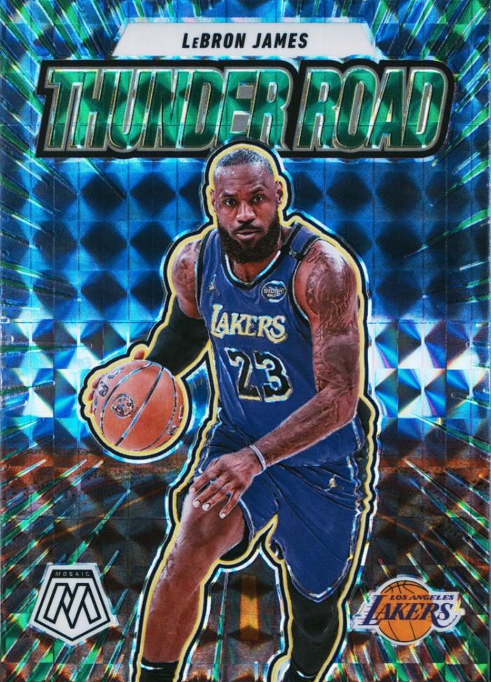 2024 Panini Mosaic Thunder Road LeBron James [Green] #3 card