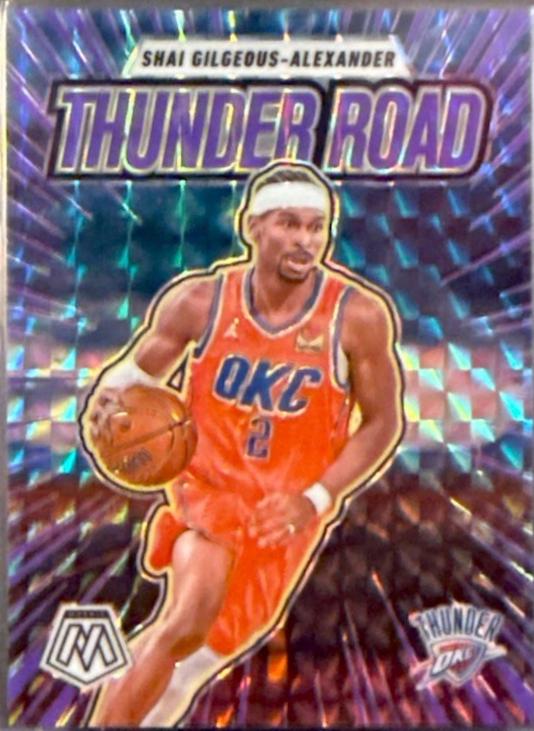 2024 Panini Mosaic Thunder Road Shai Gilgeous-Alexander [Purple Fluorescent] #7 card
