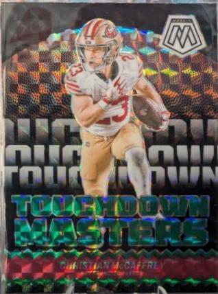 2024 Panini Mosaic Touchdown Masters Christian McCaffrey [Green] #TM-MMY card