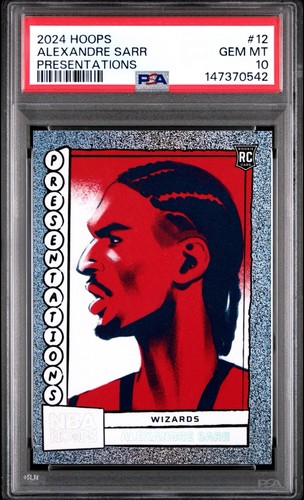 2024 Panini NBA Hoops Presentations Alexandre Sarr #12 card