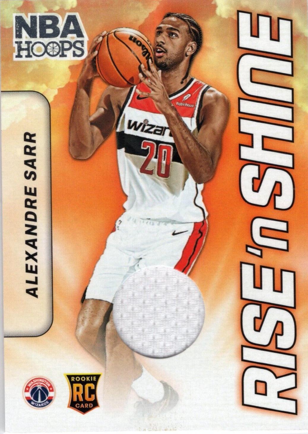 2024 Panini NBA Hoops Rise N Shine Memorabilia Alexandre Sarr #RSM-ASW card