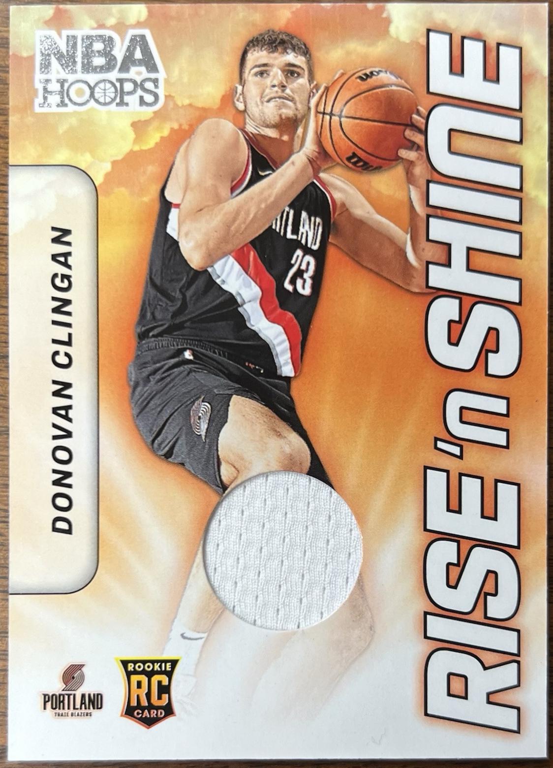 2024 Panini NBA Hoops Rise N Shine Memorabilia Donovan Clingan #RSM-DCT card