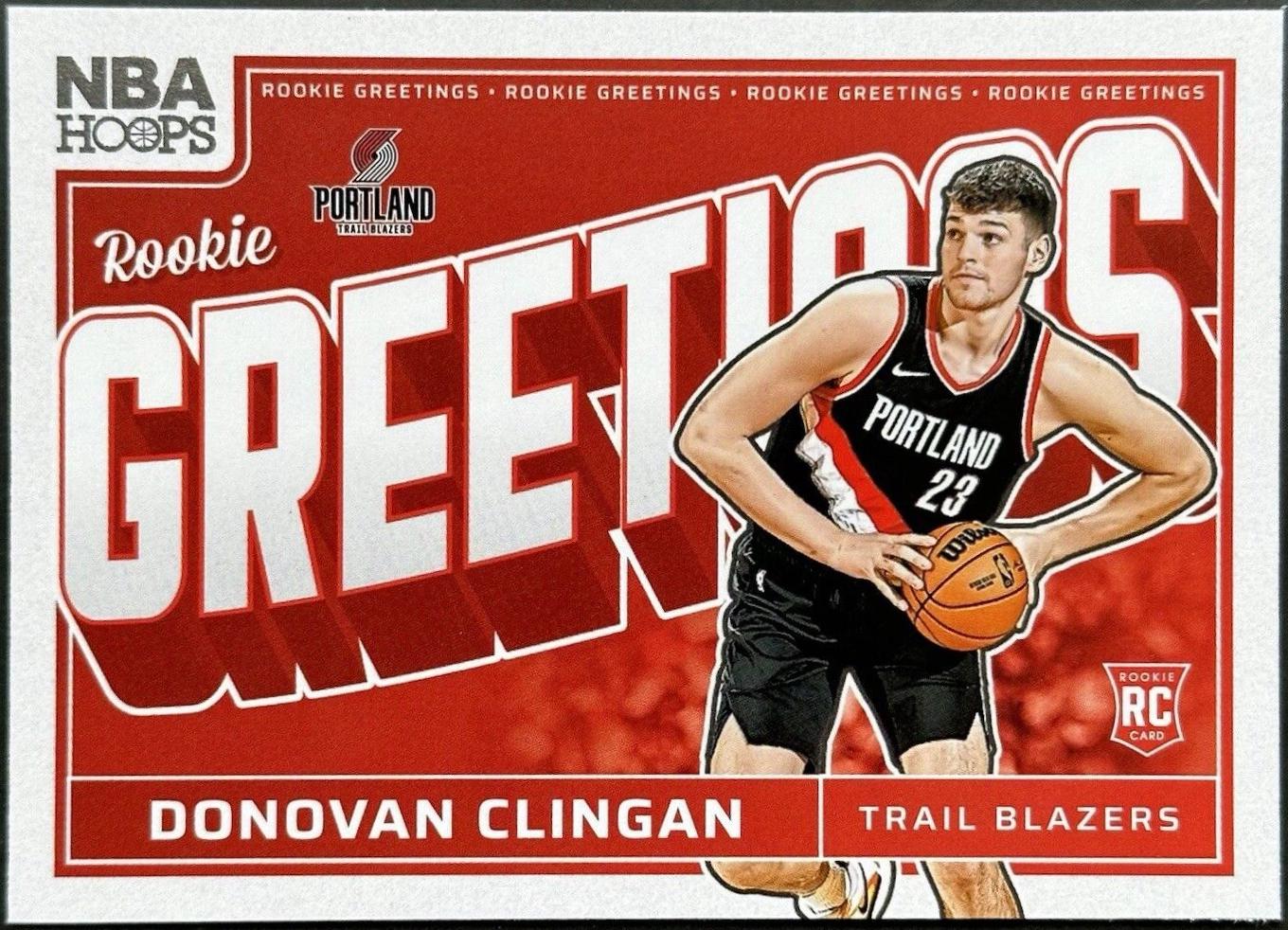 2024 Panini NBA Hoops Rookie Greetings Donovan Clingan #5 card
