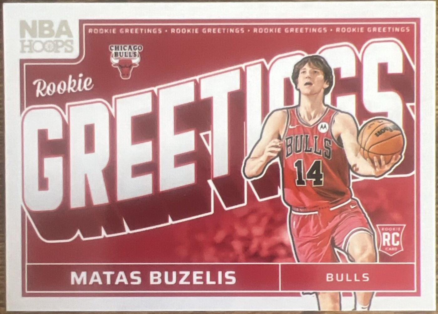 2024 Panini NBA Hoops Rookie Greetings Matas Buzelis #16 card