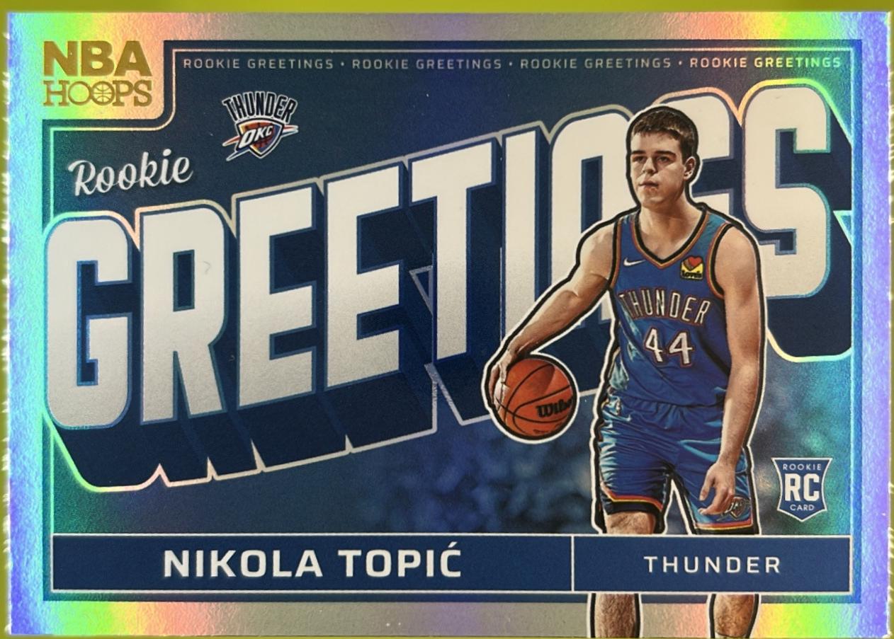 2024 Panini NBA Hoops Rookie Greetings Nikola Topic [Holo] #20 card