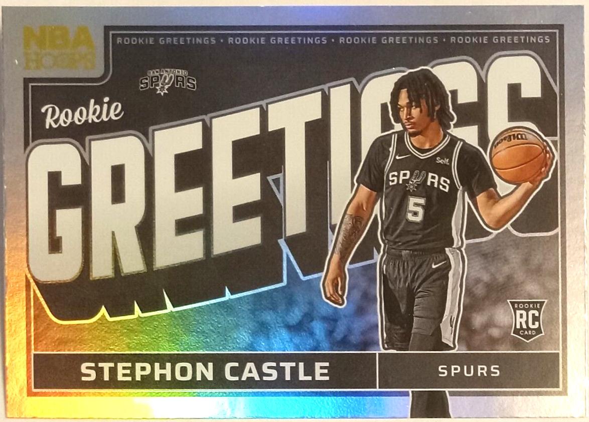 2024 Panini NBA Hoops Rookie Greetings Stephon Castle [Holo] #13 card
