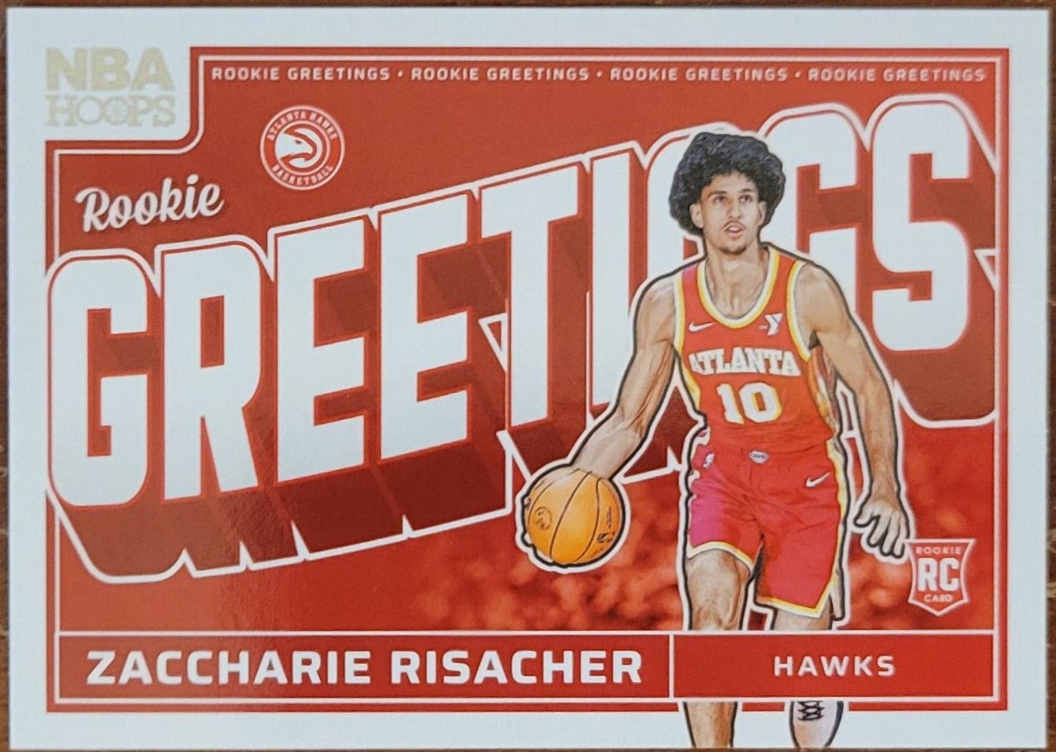 2024 Panini NBA Hoops Rookie Greetings Zaccharie Risacher #15 card