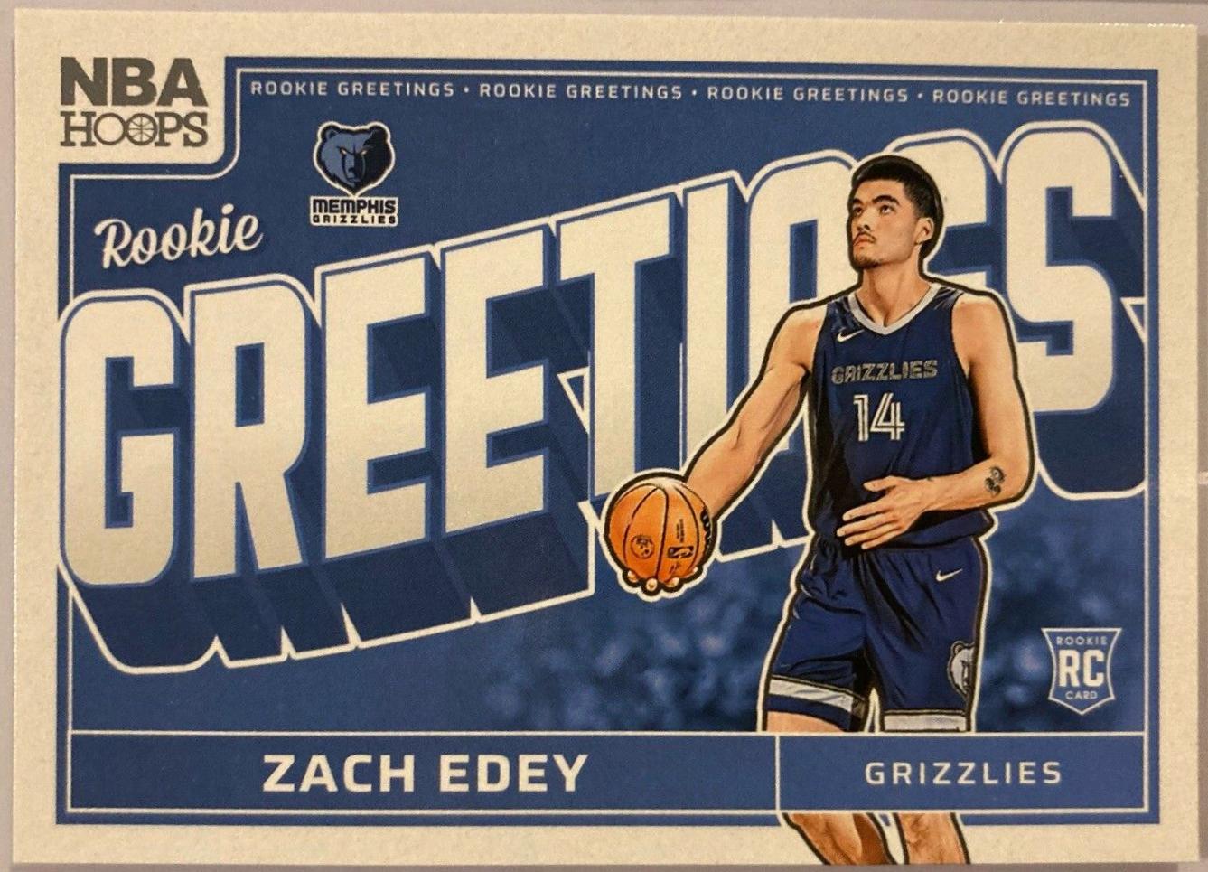 2024 Panini NBA Hoops Rookie Greetings Zach Edey #4 card