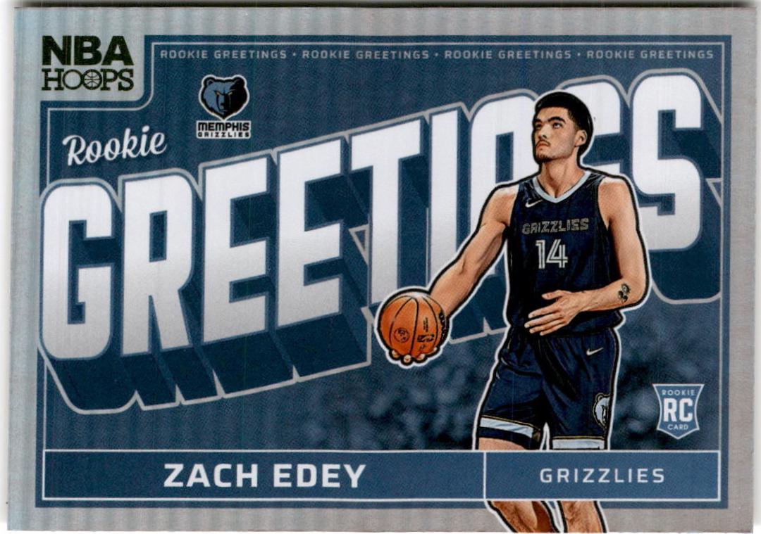 2024 Panini NBA Hoops Rookie Greetings Zach Edey [Holo] #4 card