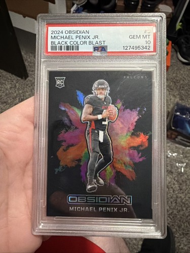 2024 Panini Obsidian Black Color Blast Michael Penix Jr. #5 card