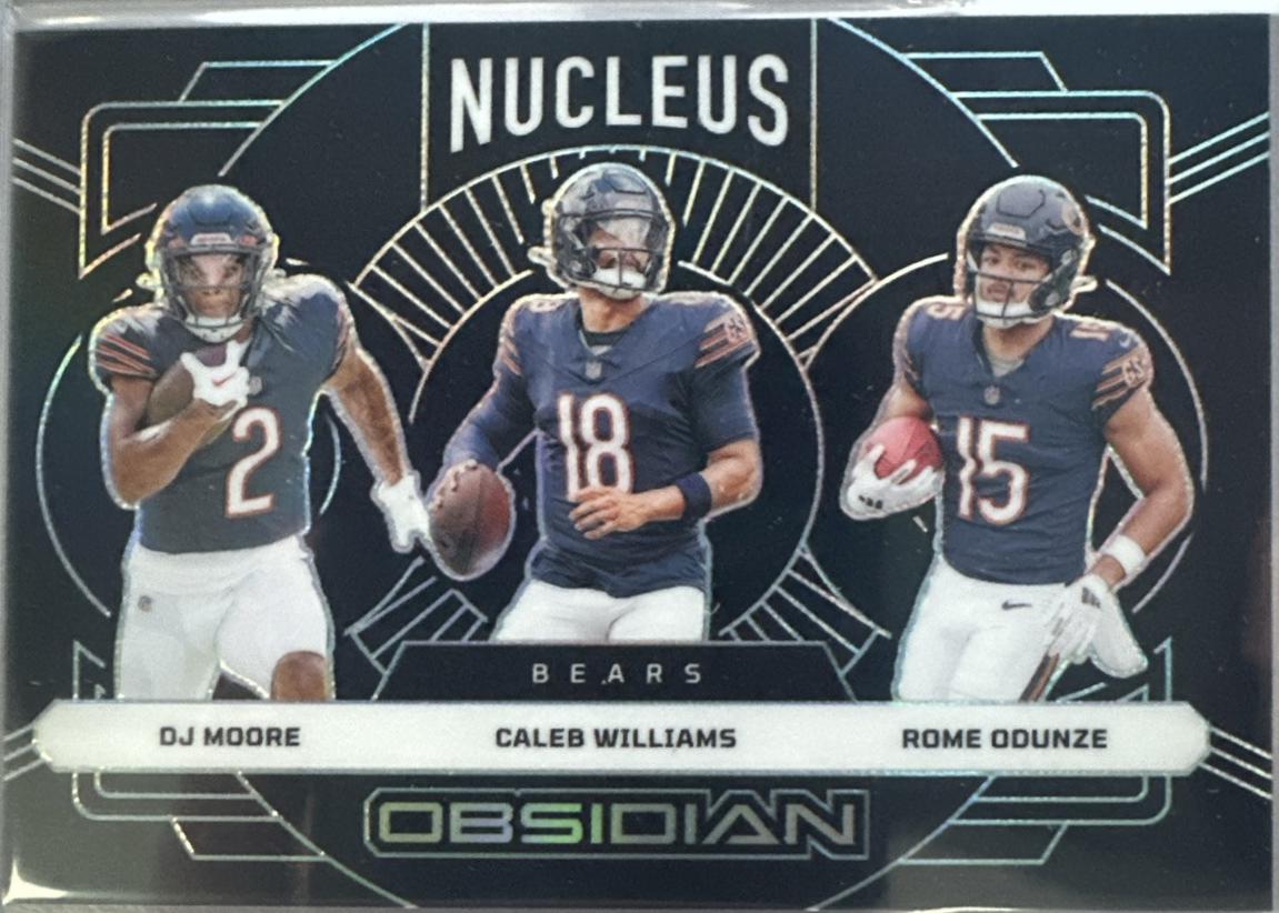 2024 Panini Obsidian Nucleus Caleb Williams / DJ Moore / Rome Odunze #5 card