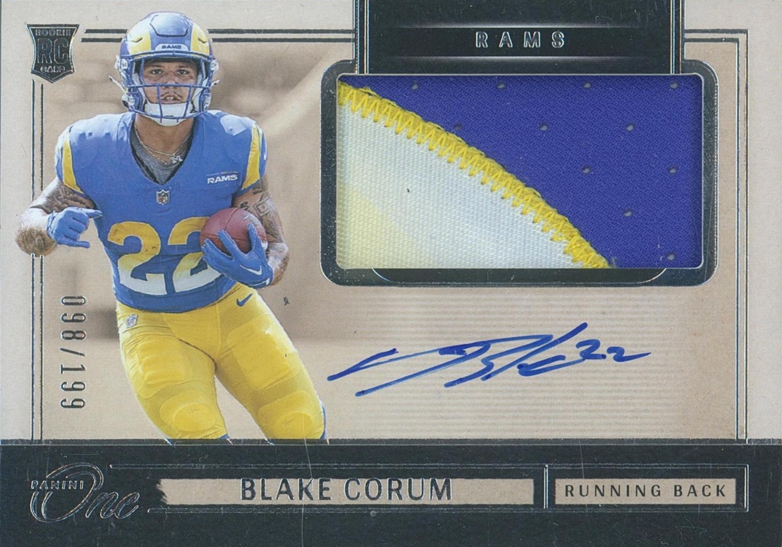 2024 Panini One Blake Corum [Rookie Patch Autograph] #11 card