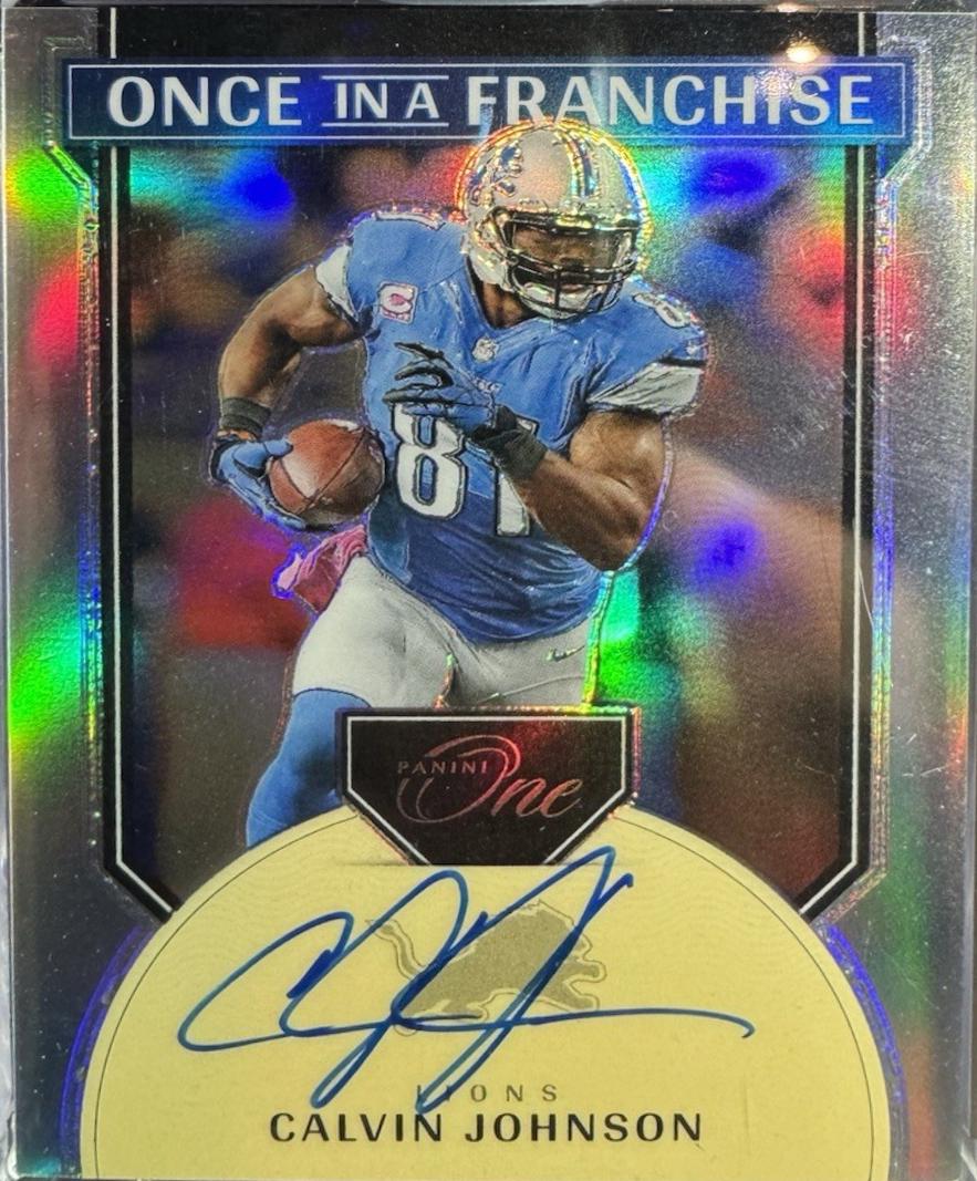2024 Panini One Calvin Johnson [Once in a Franchise Autograph] #359 card