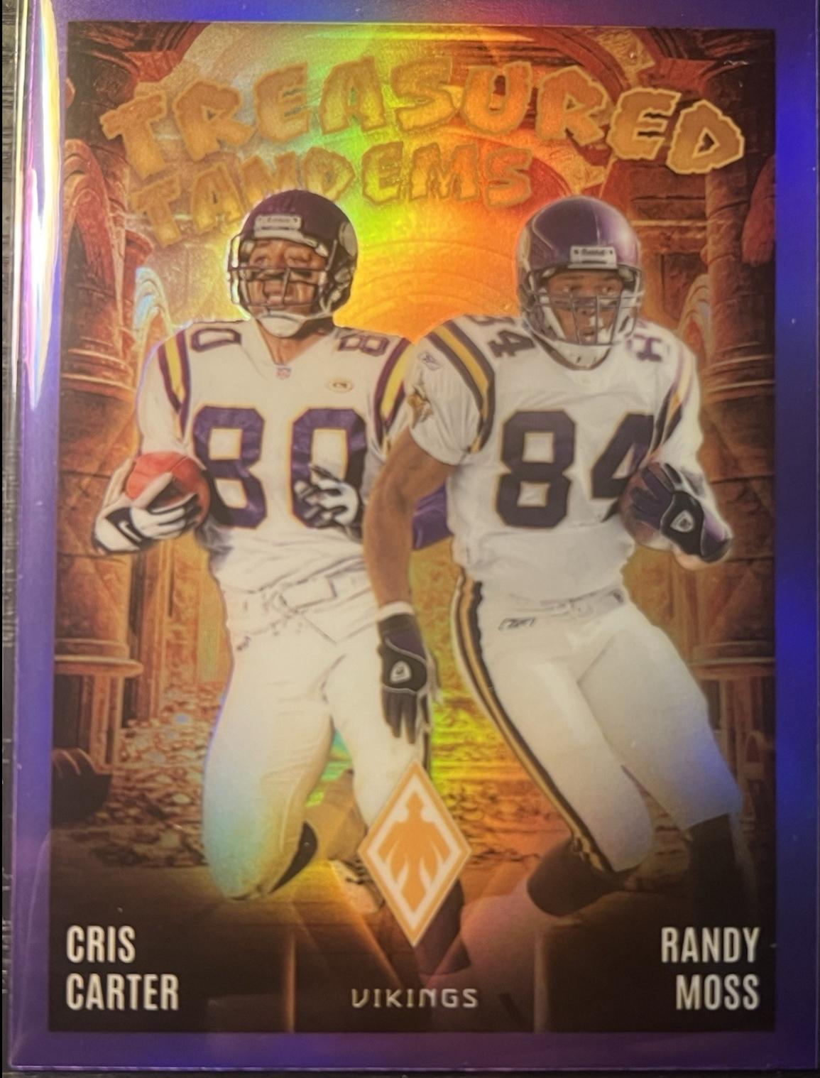 2024 Panini Phoenix Treasured Tandems Cris Carter / Randy Moss [Purple] #TT-MIN card