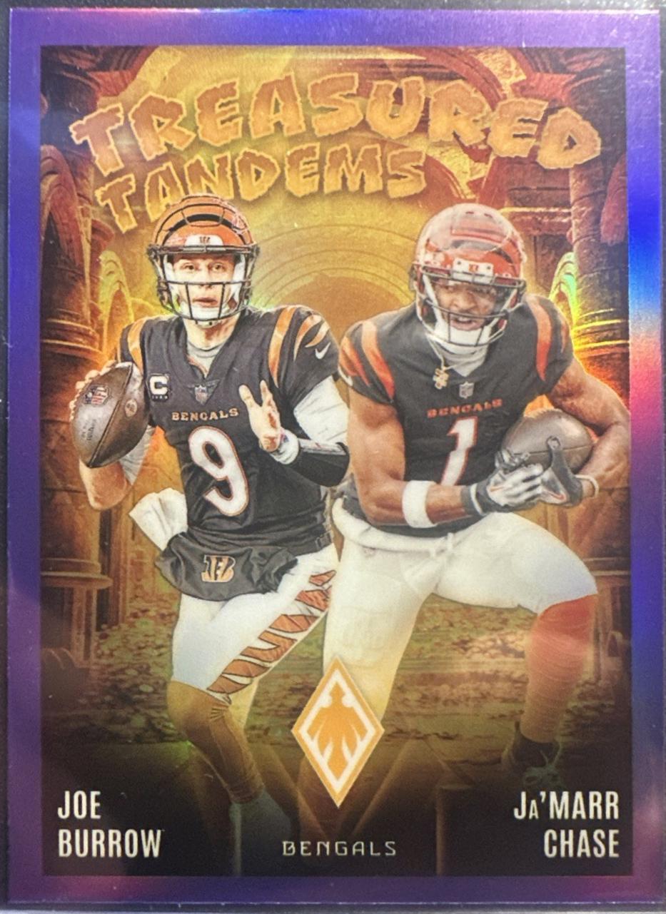 2024 Panini Phoenix Treasured Tandems Ja'Marr Chase / Joe Burrow [Purple] #TT-CIN card