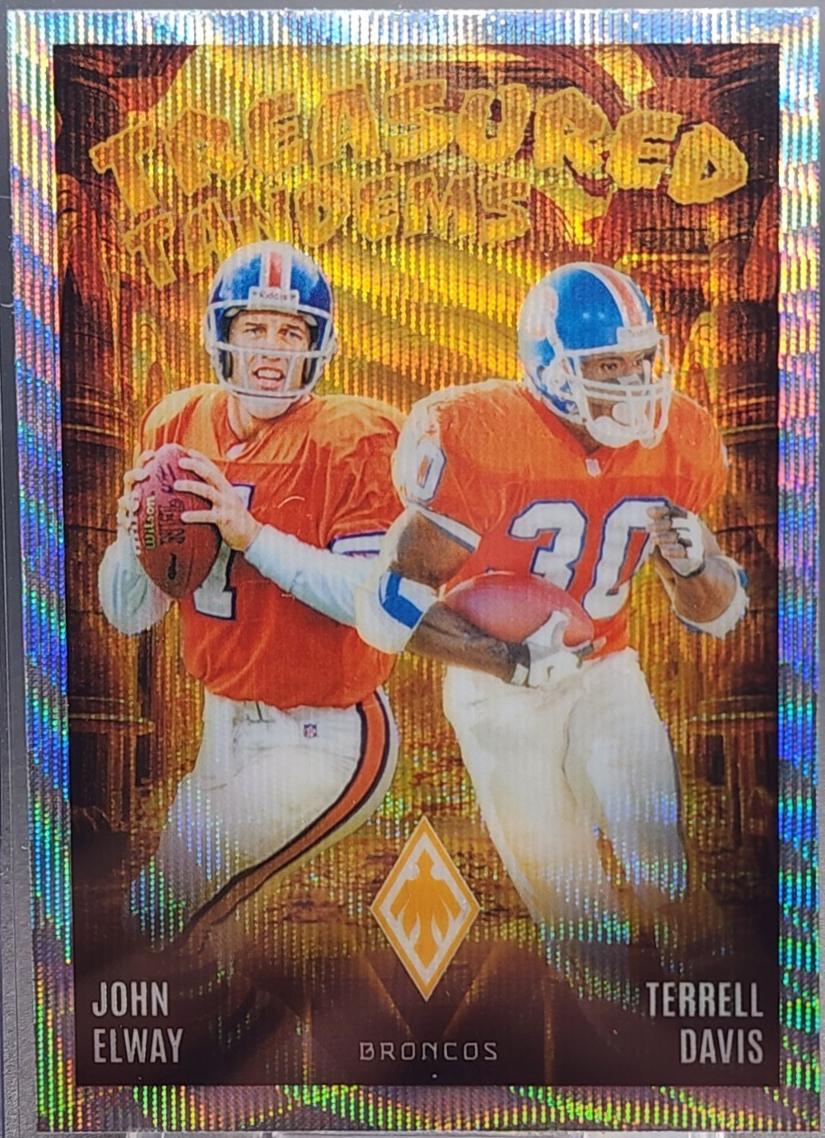 2024 Panini Phoenix Treasured Tandems John Elway / Terrell Davis [Wave] #TT-DEN card