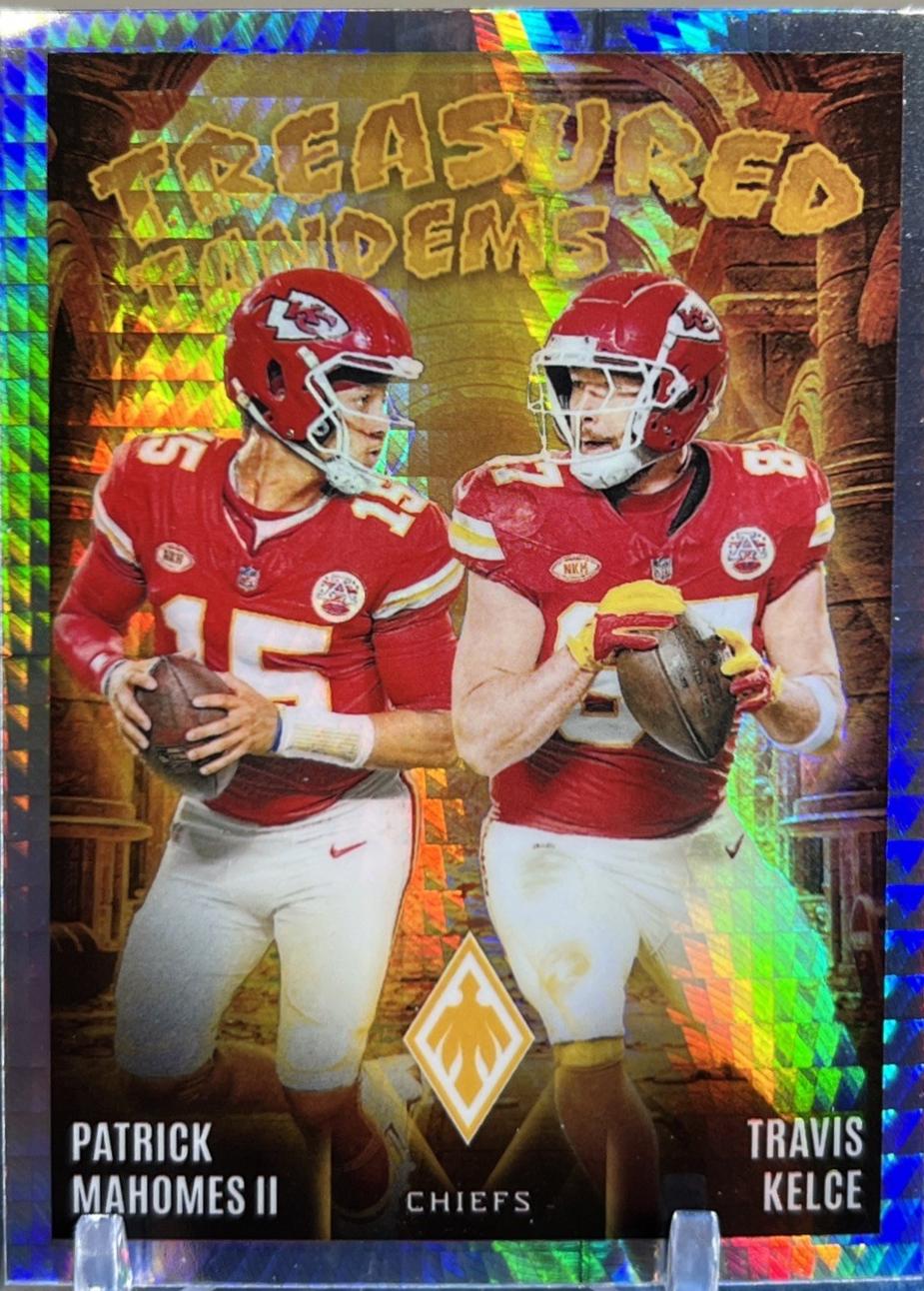2024 Panini Phoenix Treasured Tandems Patrick Mahomes II / Travis Kelce [Hyper] #TT-KC card