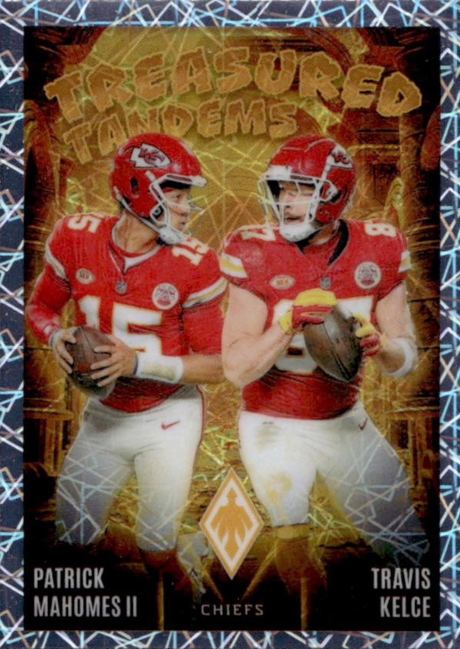 2024 Panini Phoenix Treasured Tandems Patrick Mahomes II / Travis Kelce [Lazer] #TT-KC card