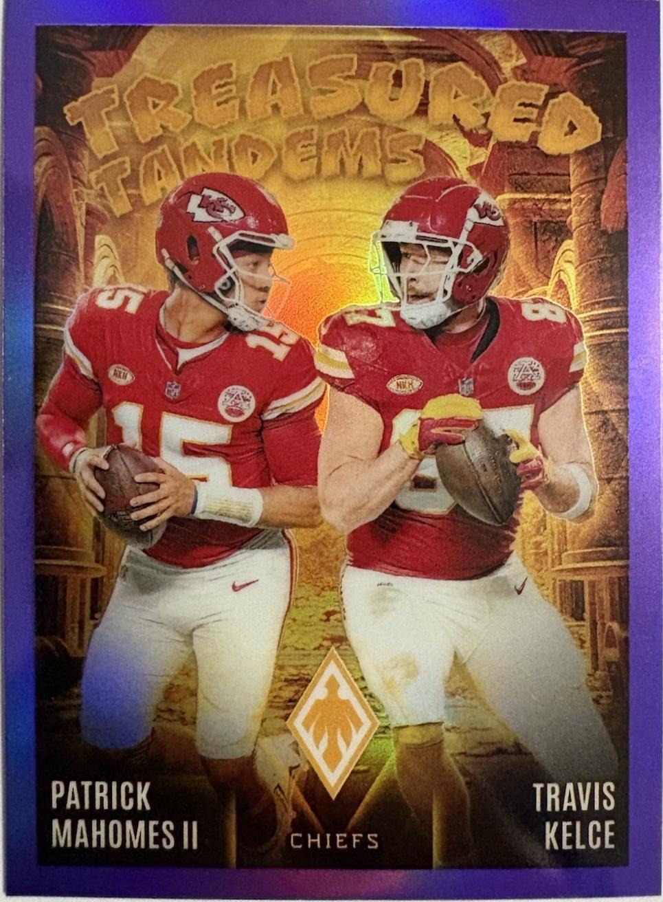 2024 Panini Phoenix Treasured Tandems Patrick Mahomes II / Travis Kelce [Purple] #TT-KC card