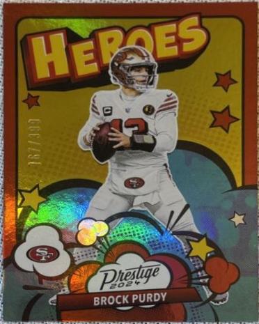 2024 Panini Prestige Heroes Brock Purdy [Red Xtra Points] #9 card